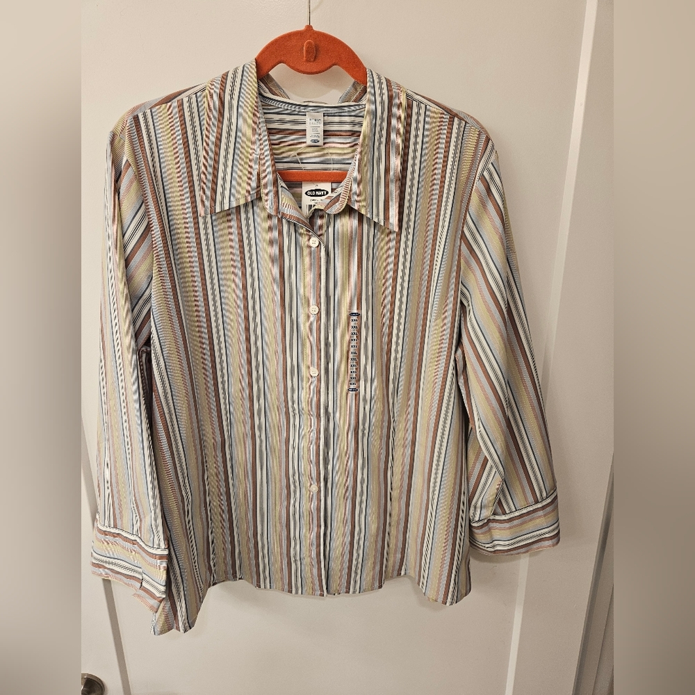 NWT - Vintage Old Navy Stretch Blouse - Size XXL